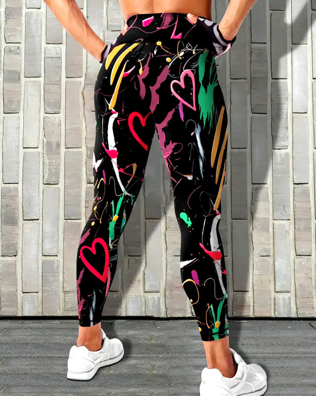 Amoire | Women’s Abstract Pattern Leggings – Elevated Everyday Look