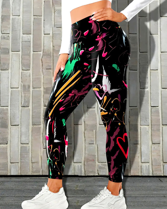 Amoire | Women’s Abstract Pattern Leggings – Elevated Everyday Look