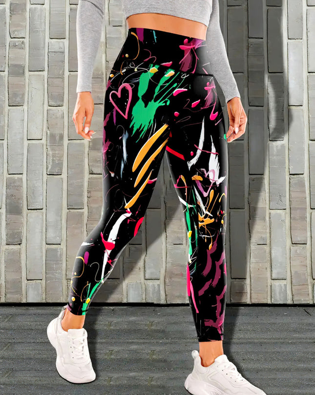 Amoire | Women’s Abstract Pattern Leggings – Elevated Everyday Look