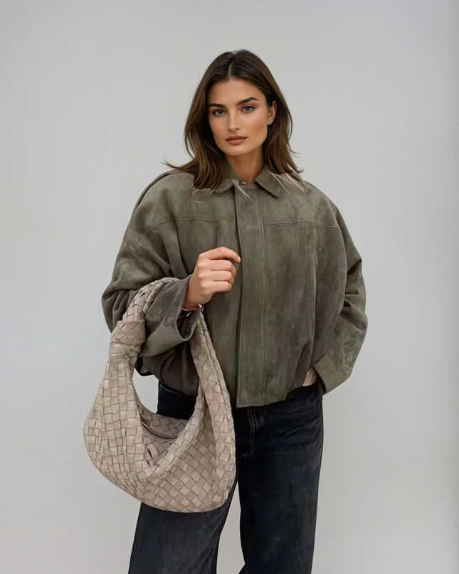 Ariana | Oversized Bomber Jacket – Cropped Jacket