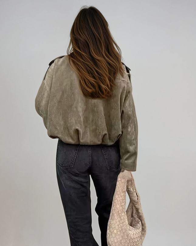 Ariana | Oversized Bomber Jacket – Cropped Jacket