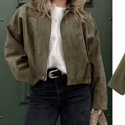 Ariana | Oversized Bomber Jacket – Cropped Jacket