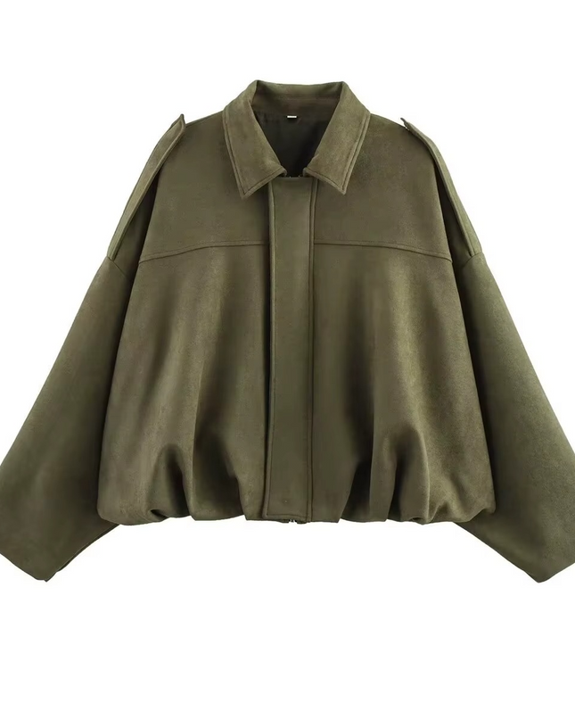 Ariana | Oversized Bomber Jacket – Cropped Jacket