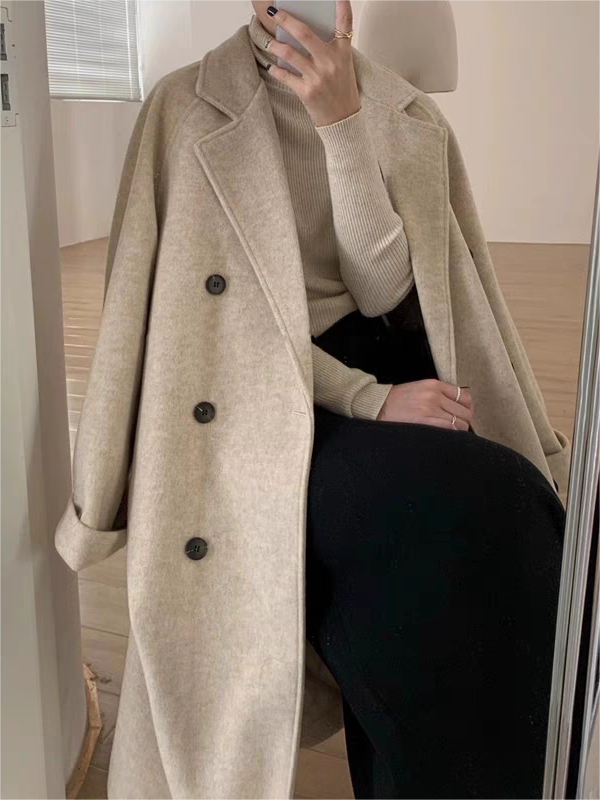 Ashleigh | Double-Breasted Long Coat – Trench Coat