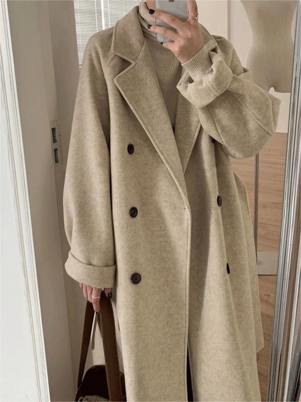 Ashleigh | Double-Breasted Long Coat – Trench Coat