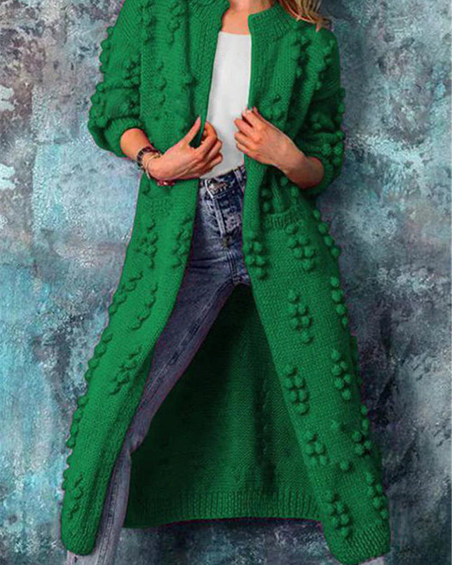 Auroria | Long Knitted Cardigan – Crew Neck Knitwear