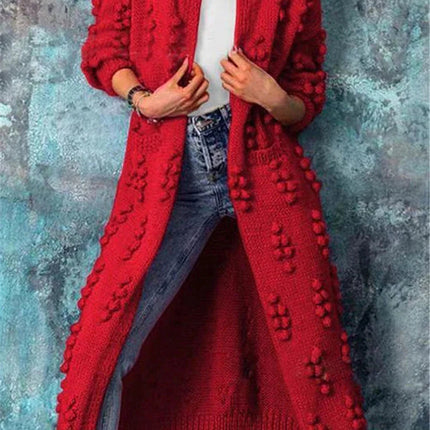 Auroria | Long Knitted Cardigan – Crew Neck Knitwear