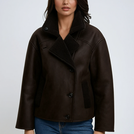 Banessa | Vintage Leather Jacket – Wrap Coat