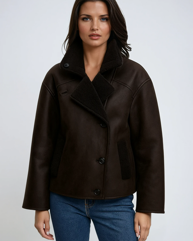 Banessa | Vintage Leather Jacket – Wrap Coat