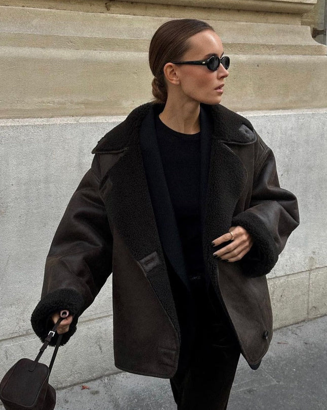 Banessa | Vintage Leather Jacket – Wrap Coat