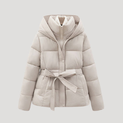 Pufforia | Water-Resistant Puffer Jacket – Hooded with Belt