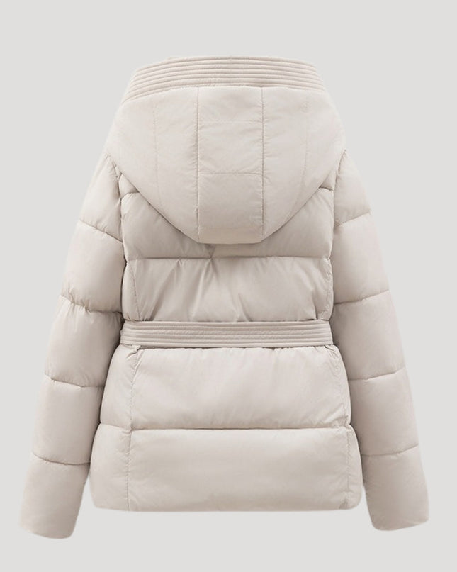 Pufforia | Water-Resistant Puffer Jacket – Hooded with Belt