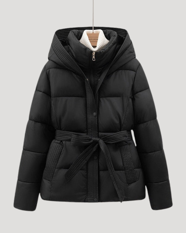 Pufforia | Water-Resistant Puffer Jacket – Hooded with Belt