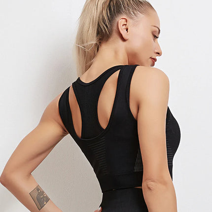 Aura | Seamless Sports Bra – Effortless Support & Style - Black