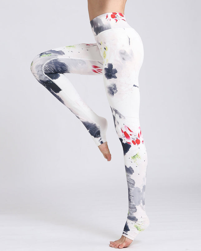 Blosselle | Women’s Watercolour Floral Leggings – Artistic Comfort Fit