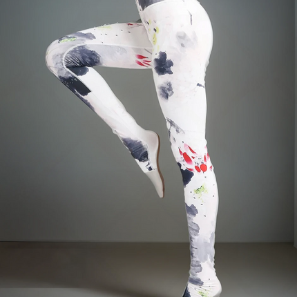 Blosselle | Women’s Watercolour Floral Leggings – Artistic Comfort Fit