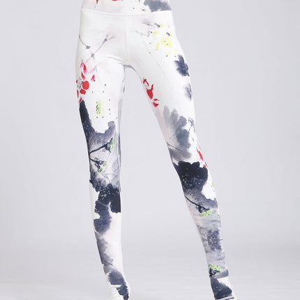 Blosselle | Women’s Watercolour Floral Leggings – Artistic Comfort Fit