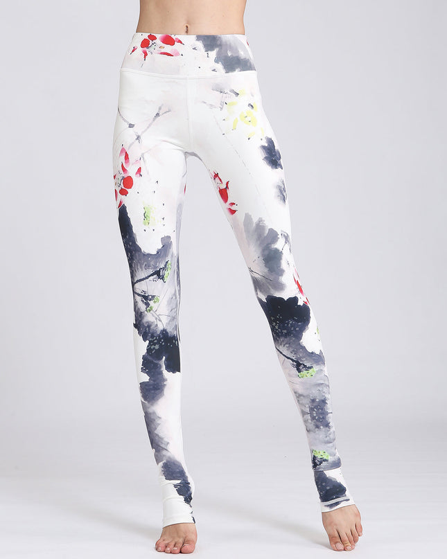 Blosselle | Women’s Watercolour Floral Leggings – Artistic Comfort Fit
