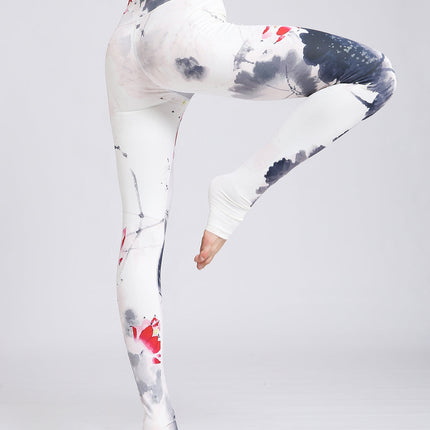 Blosselle | Women’s Watercolour Floral Leggings – Artistic Comfort Fit
