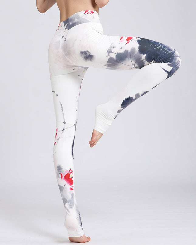 Blosselle | Women’s Watercolour Floral Leggings – Artistic Comfort Fit