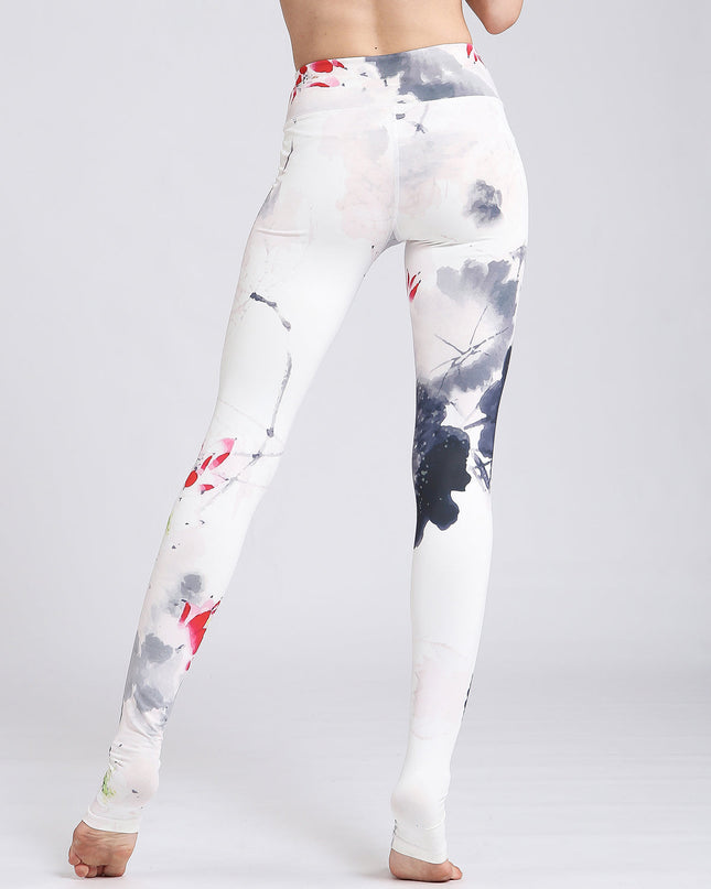 Blosselle | Women’s Watercolour Floral Leggings – Artistic Comfort Fit