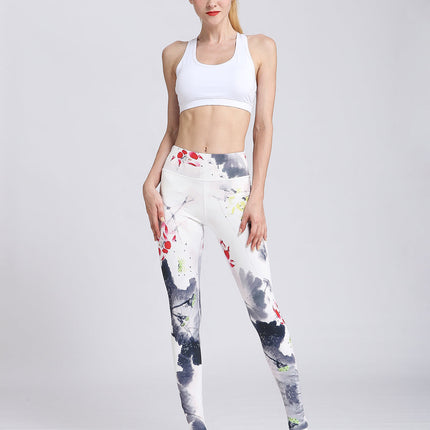 Blosselle | Women’s Watercolour Floral Leggings – Artistic Comfort Fit