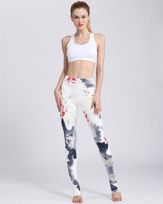 Blosselle | Women’s Watercolour Floral Leggings – Artistic Comfort Fit