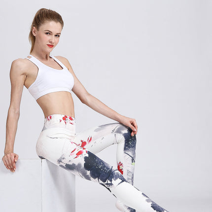 Blosselle | Women’s Watercolour Floral Leggings – Artistic Comfort Fit