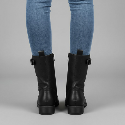 Bonnara | Ankle Boots with Side Zipper – Lace-up Buckle Boots