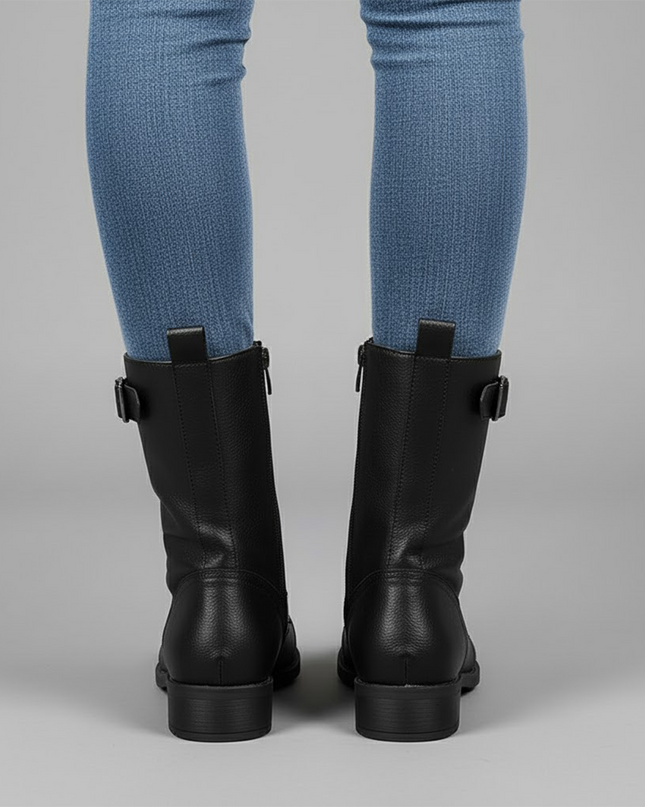 Bonnara | Ankle Boots with Side Zipper – Lace-up Buckle Boots