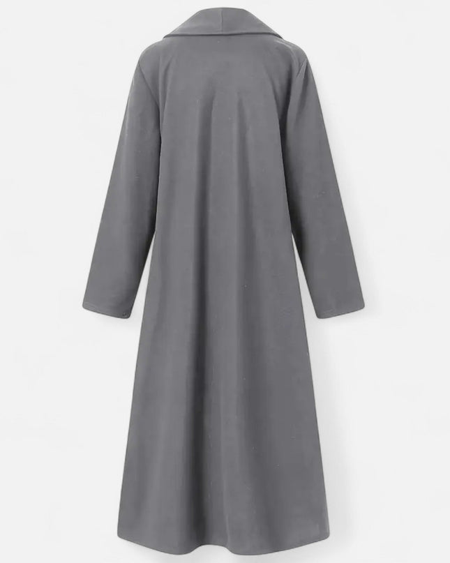 Brisel | Plus Size Overcoat – Long Wool Coat with Lapel