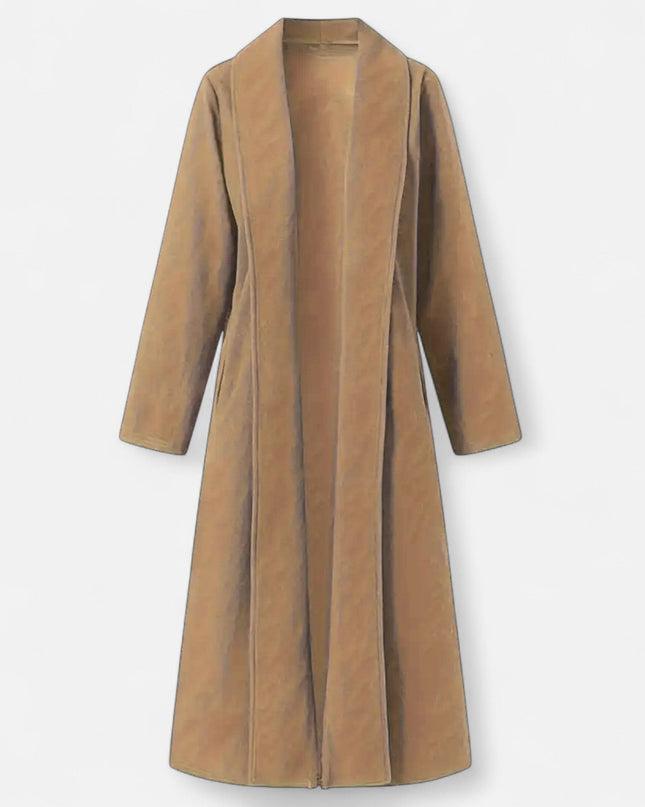 Brisel | Plus Size Overcoat – Long Wool Coat with Lapel