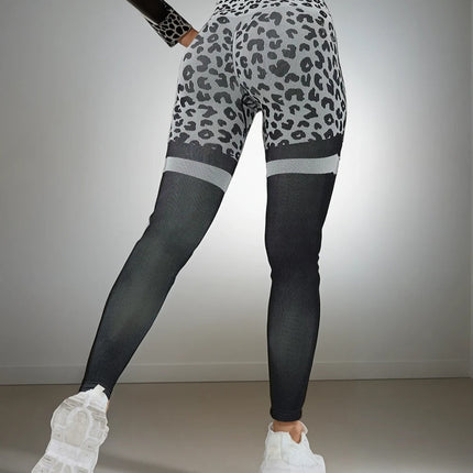 Callista | Women’s Leopard Leggings – Bold Seamless Style - Black