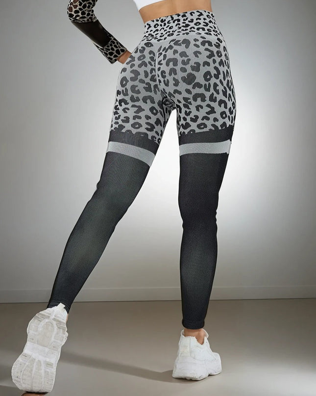 Callista | Women’s Leopard Leggings – Bold Seamless Style - Black
