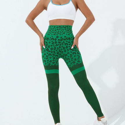 Callista | Women’s Leopard Leggings – Bold Seamless Style - Green