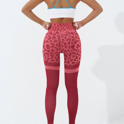 Callista | Women’s Leopard Leggings – Bold Seamless Style - Red