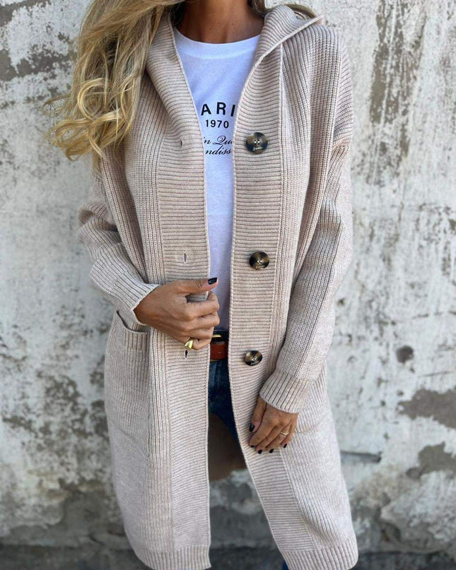 Cardella | Long Knit Cardigan with Buttons – Knitwear