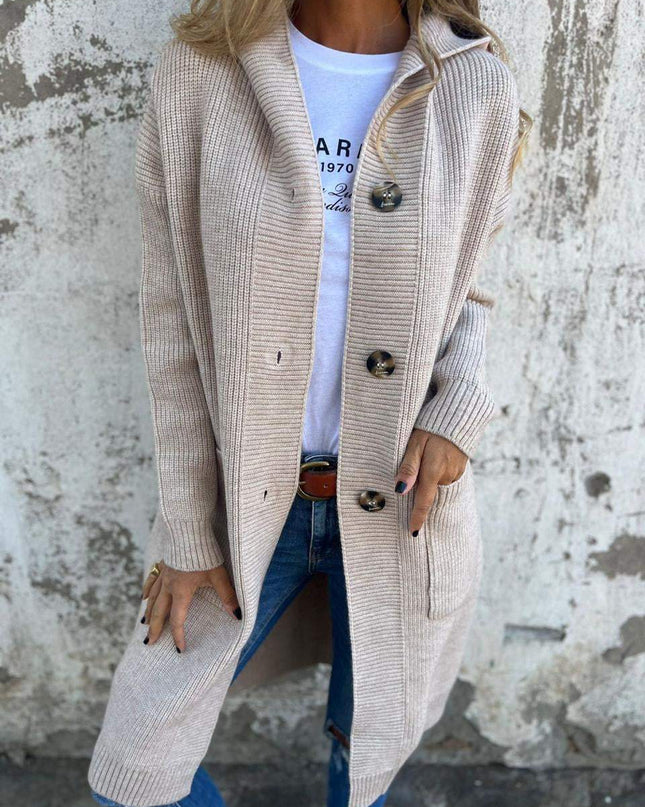 Cardella | Long Knit Cardigan with Buttons – Knitwear