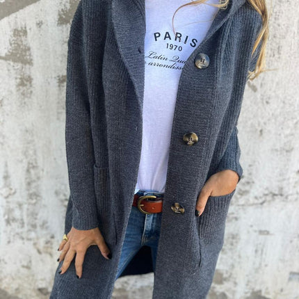 Cardella | Long Knit Cardigan with Buttons – Knitwear