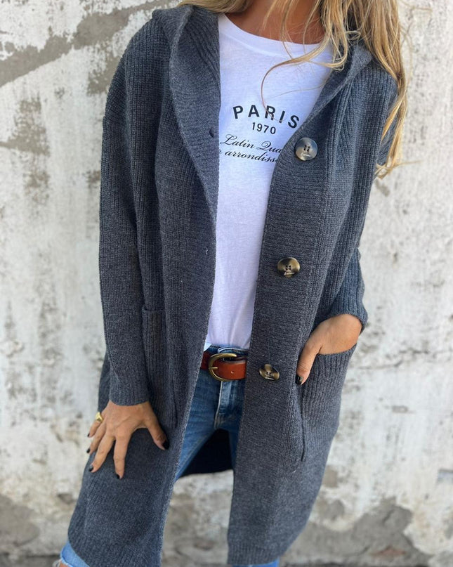 Cardella | Long Knit Cardigan with Buttons – Knitwear