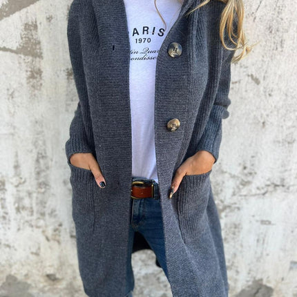 Cardella | Long Knit Cardigan with Buttons – Knitwear