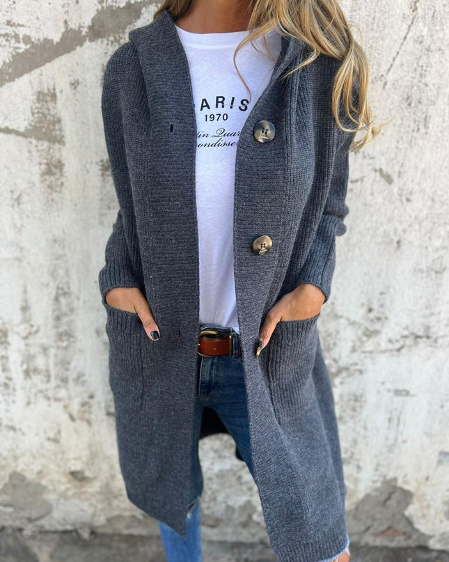 Cardella | Long Knit Cardigan with Buttons – Knitwear