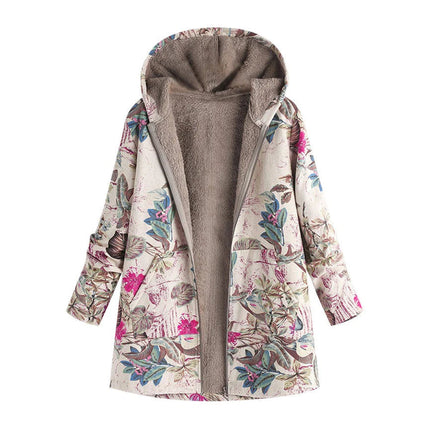 Casevine | Floral Coat with Hood – Fleece Inner