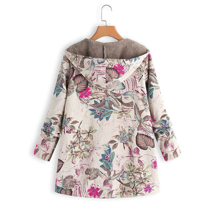 Casevine | Floral Coat with Hood – Fleece Inner
