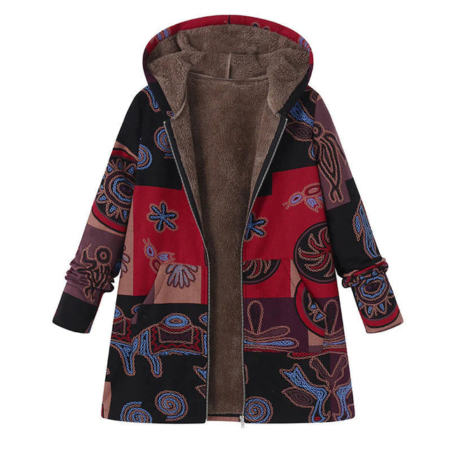 Casevine | Floral Coat with Hood – Fleece Inner