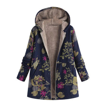 Casevine | Floral Coat with Hood – Fleece Inner