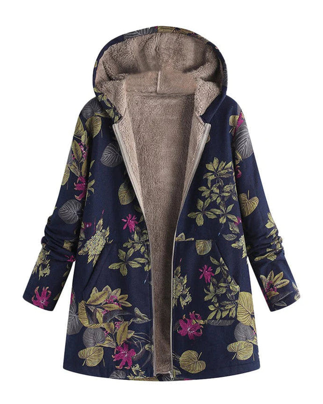 Casevine | Floral Coat with Hood – Fleece Inner