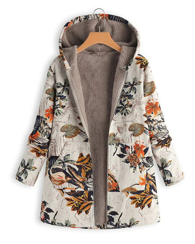 Casevine | Floral Coat with Hood – Fleece Inner