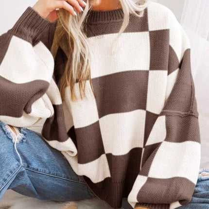 Checkie | Checkerboard Knit Sweater – Knitwear