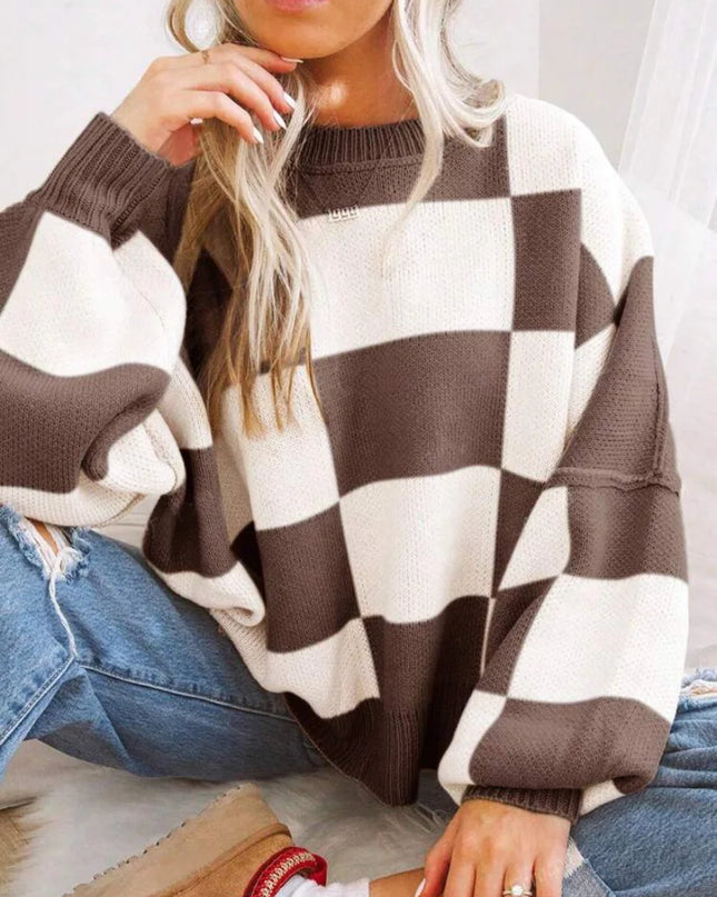 Checkie | Checkerboard Knit Sweater – Knitwear